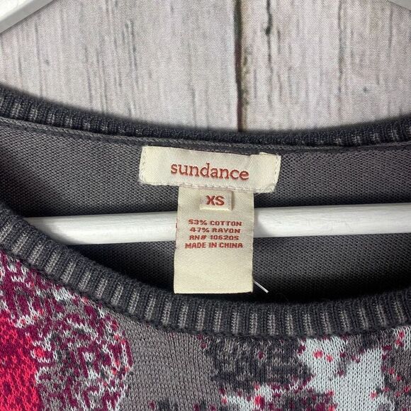 Sundance Floral Knit Cotton Blend Sweater Size XS   348 - Picture 5 of 10